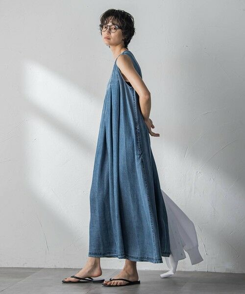MAYSON GREY / メイソングレイ ロング・マキシ丈ワンピース | ゆれるデニムノースリーブワンピース | 詳細1