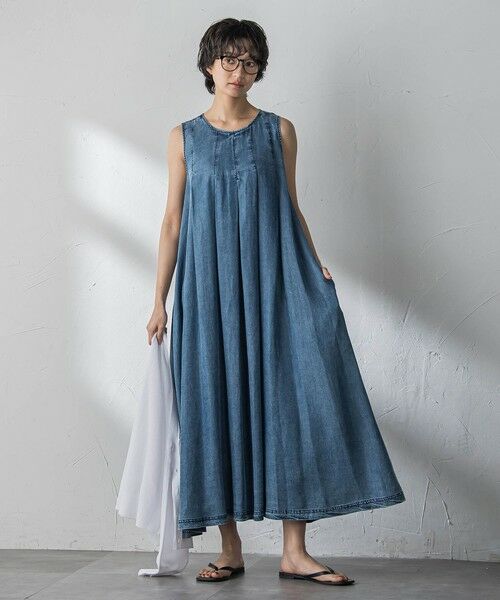 MAYSON GREY / メイソングレイ ロング・マキシ丈ワンピース | ゆれるデニムノースリーブワンピース | 詳細3