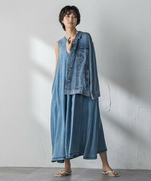 MAYSON GREY / メイソングレイ ロング・マキシ丈ワンピース | ゆれるデニムノースリーブワンピース | 詳細13