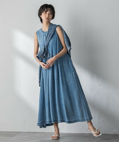 MAYSON GREY / メイソングレイ ロング・マキシ丈ワンピース | ゆれるデニムノースリーブワンピース | 詳細9