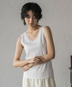 MAYSON GREY / メイソングレイ キャミソール・チューブトップ | シアーネックリブタンクトップ