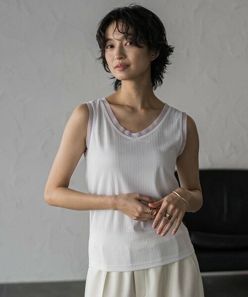 MAYSON GREY / メイソングレイ キャミソール・チューブトップ | シアーネックリブタンクトップ | 詳細3