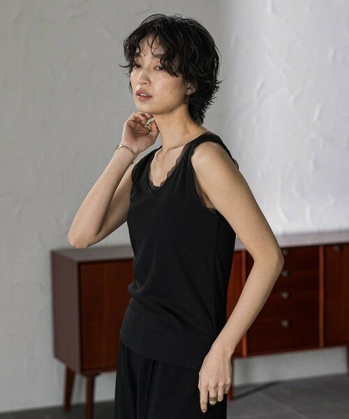 MAYSON GREY / メイソングレイ キャミソール・チューブトップ | シアーネックリブタンクトップ | 詳細11