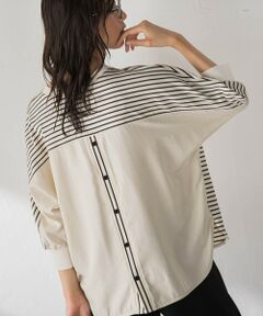 MAYSON GREY / メイソングレイ カットソー | ポンチローマBACK釦ドッキングプルオーバー