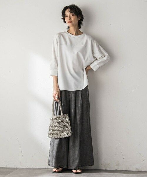 MAYSON GREY / メイソングレイ カットソー | ポンチローマBACK釦ドッキングプルオーバー | 詳細4