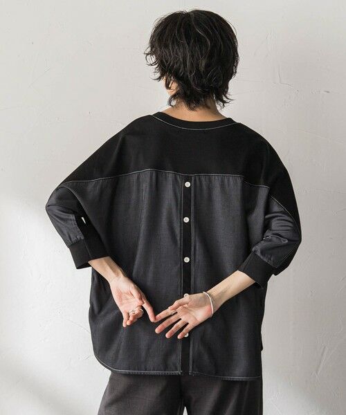 MAYSON GREY / メイソングレイ カットソー | ポンチローマBACK釦ドッキングプルオーバー | 詳細10