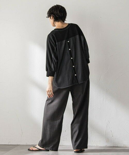 MAYSON GREY / メイソングレイ カットソー | ポンチローマBACK釦ドッキングプルオーバー | 詳細13