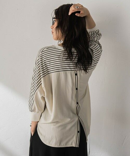 MAYSON GREY / メイソングレイ カットソー | ポンチローマBACK釦ドッキングプルオーバー | 詳細26