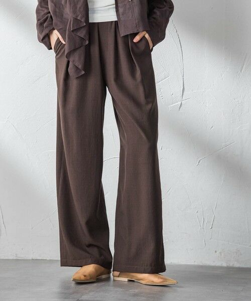 MAYSON GREY / メイソングレイ その他パンツ | 【一瞬で楽とキレイを叶える】タンブラーブッチャーイージーワイドパンツ≪セットアップ対応≫（ブラウン）