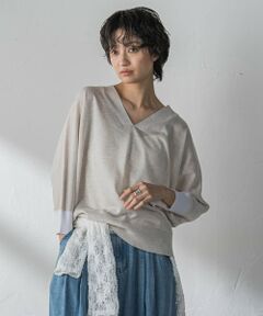 MAYSON GREY / メイソングレイ ニット・セーター | LEVITA配色Vネックドルマンニットプルオーバー