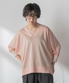 MAYSON GREY / メイソングレイ ニット・セーター | LEVITA配色Vネックドルマンニットプルオーバー