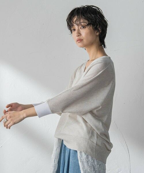 MAYSON GREY / メイソングレイ ニット・セーター | LEVITA配色Vネックドルマンニットプルオーバー | 詳細2