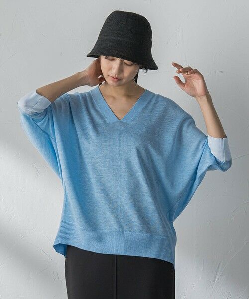 MAYSON GREY / メイソングレイ ニット・セーター | LEVITA配色Vネックドルマンニットプルオーバー | 詳細7