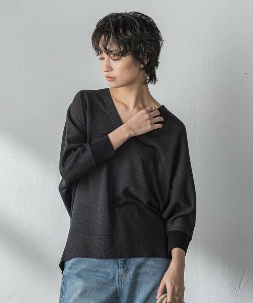 MAYSON GREY / メイソングレイ ニット・セーター | LEVITA配色Vネックドルマンニットプルオーバー | 詳細13