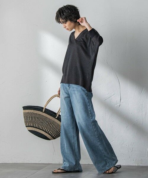 MAYSON GREY / メイソングレイ ニット・セーター | LEVITA配色Vネックドルマンニットプルオーバー | 詳細17