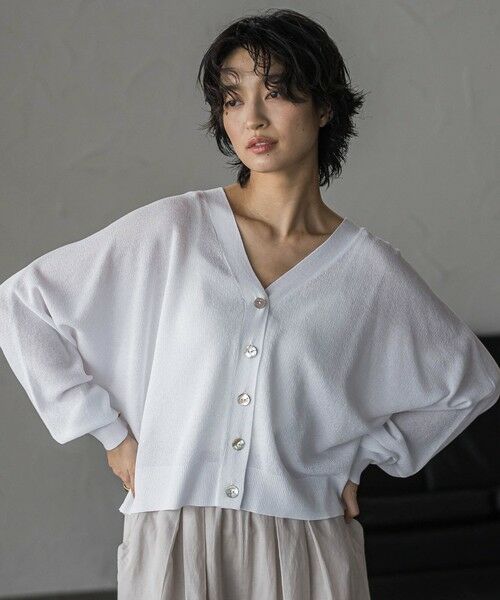 MAYSON GREY / メイソングレイ カーディガン・ボレロ | シアージャガードドルマンニットカーディガン（ホワイト）