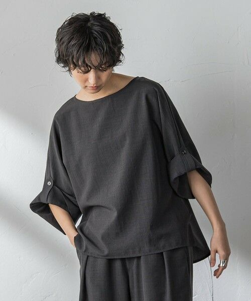 MAYSON GREY / メイソングレイ シャツ・ブラウス | 【一瞬で楽とキレイを叶える】タンブラーブッチャーロールアップブラウス≪セットアップ対応≫ | 詳細1