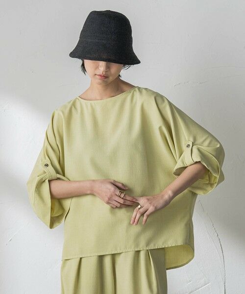 MAYSON GREY / メイソングレイ シャツ・ブラウス | 【一瞬で楽とキレイを叶える】タンブラーブッチャーロールアップブラウス≪セットアップ対応≫（イエロー）