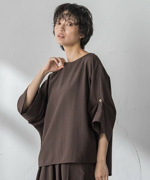 MAYSON GREY / メイソングレイ シャツ・ブラウス | 【一瞬で楽とキレイを叶える】タンブラーブッチャーロールアップブラウス≪セットアップ対応≫ | 詳細19