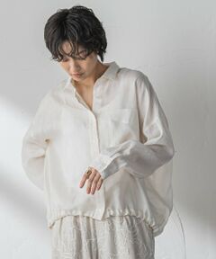 MAYSON GREY / メイソングレイ シャツ・ブラウス | ラスターラミーカルゼバックドロストヘムシャツ