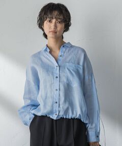 MAYSON GREY / メイソングレイ シャツ・ブラウス | ラスターラミーカルゼバックドロストヘムシャツ