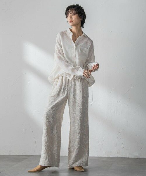 MAYSON GREY / メイソングレイ シャツ・ブラウス | ラスターラミーカルゼバックドロストヘムシャツ | 詳細8