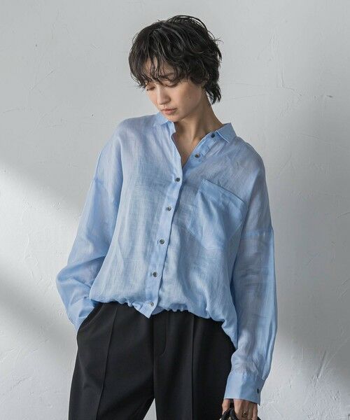 MAYSON GREY / メイソングレイ シャツ・ブラウス | ラスターラミーカルゼバックドロストヘムシャツ | 詳細9