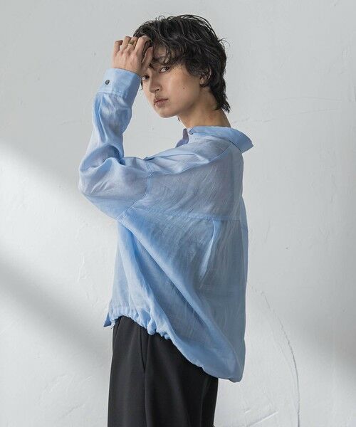 MAYSON GREY / メイソングレイ シャツ・ブラウス | ラスターラミーカルゼバックドロストヘムシャツ | 詳細10
