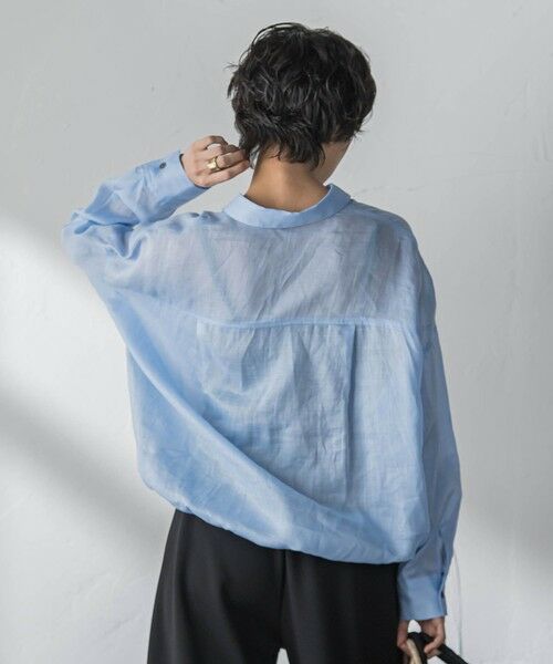MAYSON GREY / メイソングレイ シャツ・ブラウス | ラスターラミーカルゼバックドロストヘムシャツ | 詳細11