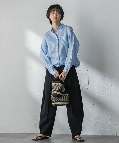 MAYSON GREY / メイソングレイ シャツ・ブラウス | ラスターラミーカルゼバックドロストヘムシャツ | 詳細13