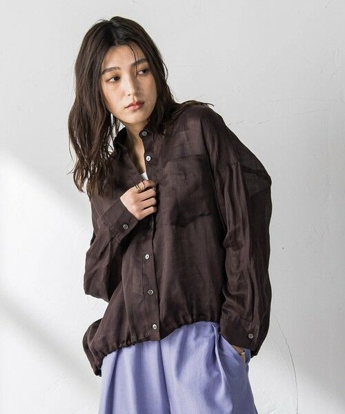 MAYSON GREY / メイソングレイ シャツ・ブラウス | ラスターラミーカルゼバックドロストヘムシャツ | 詳細21