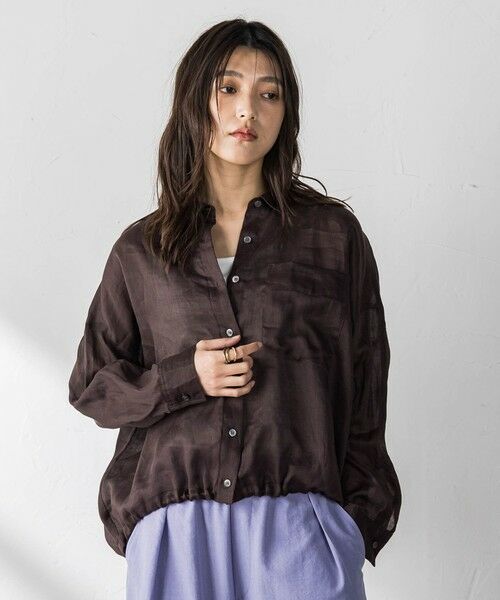 MAYSON GREY / メイソングレイ シャツ・ブラウス | ラスターラミーカルゼバックドロストヘムシャツ | 詳細22