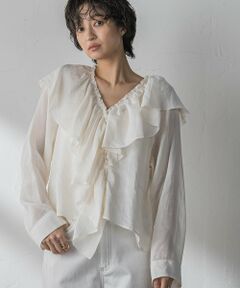 MAYSON GREY / メイソングレイ シャツ・ブラウス | ラスターラミーカルゼラッフルカラーブラウス
