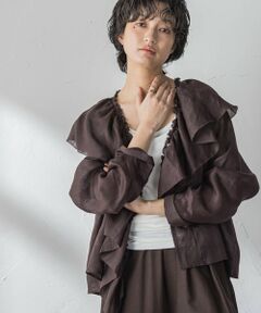 MAYSON GREY / メイソングレイ シャツ・ブラウス | ラスターラミーカルゼラッフルカラーブラウス