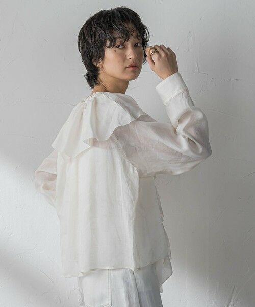 MAYSON GREY / メイソングレイ シャツ・ブラウス | ラスターラミーカルゼラッフルカラーブラウス | 詳細3