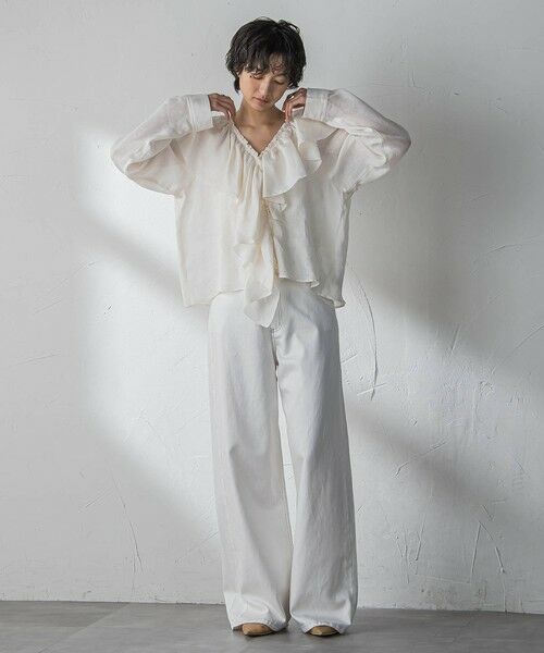 MAYSON GREY / メイソングレイ シャツ・ブラウス | ラスターラミーカルゼラッフルカラーブラウス | 詳細4