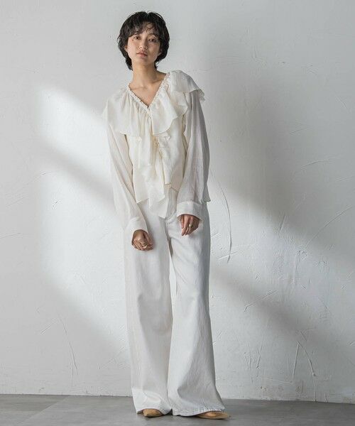 MAYSON GREY / メイソングレイ シャツ・ブラウス | ラスターラミーカルゼラッフルカラーブラウス | 詳細5