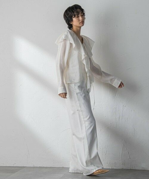 MAYSON GREY / メイソングレイ シャツ・ブラウス | ラスターラミーカルゼラッフルカラーブラウス | 詳細6