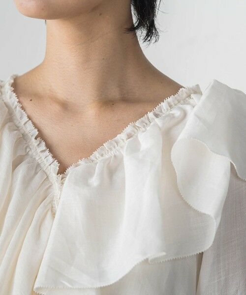MAYSON GREY / メイソングレイ シャツ・ブラウス | ラスターラミーカルゼラッフルカラーブラウス | 詳細9