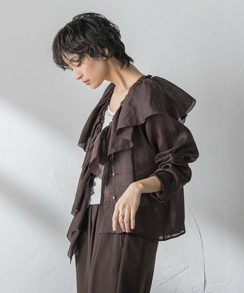 MAYSON GREY / メイソングレイ シャツ・ブラウス | ラスターラミーカルゼラッフルカラーブラウス | 詳細13