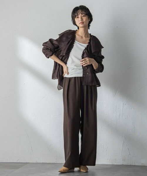 MAYSON GREY / メイソングレイ シャツ・ブラウス | ラスターラミーカルゼラッフルカラーブラウス | 詳細15