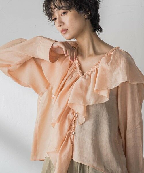 MAYSON GREY / メイソングレイ シャツ・ブラウス | ラスターラミーカルゼラッフルカラーブラウス | 詳細17