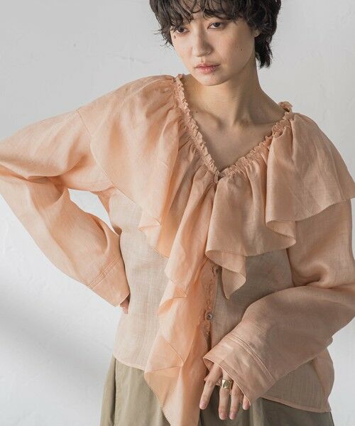 MAYSON GREY / メイソングレイ シャツ・ブラウス | ラスターラミーカルゼラッフルカラーブラウス | 詳細18