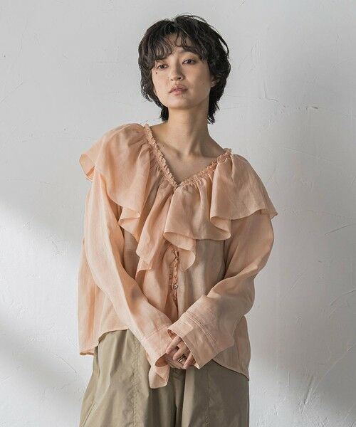 MAYSON GREY / メイソングレイ シャツ・ブラウス | ラスターラミーカルゼラッフルカラーブラウス | 詳細23