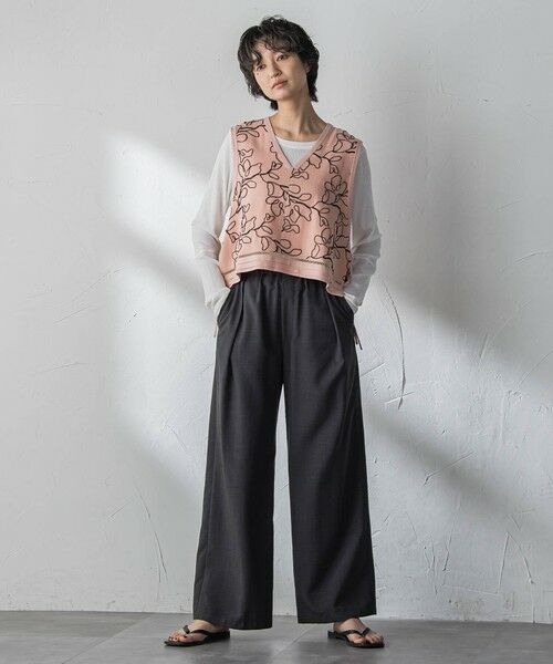 MAYSON GREY / メイソングレイ ダウンジャケット・ベスト | ボタニカル刺繍サイドリボンショートベスト | 詳細16