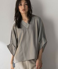 MAYSON GREY / メイソングレイ シャツ・ブラウス | シャンブレーワイドスリーブVネックブラウス