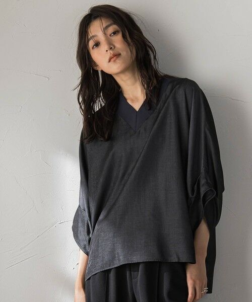 MAYSON GREY / メイソングレイ シャツ・ブラウス | シャンブレーワイドスリーブVネックブラウス | 詳細7