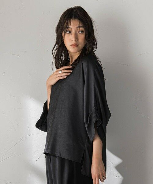 MAYSON GREY / メイソングレイ シャツ・ブラウス | シャンブレーワイドスリーブVネックブラウス | 詳細8