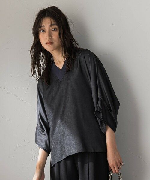 MAYSON GREY / メイソングレイ シャツ・ブラウス | シャンブレーワイドスリーブVネックブラウス | 詳細9