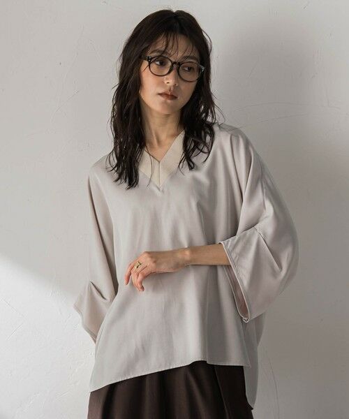 MAYSON GREY / メイソングレイ シャツ・ブラウス | シャンブレーワイドスリーブVネックブラウス | 詳細17